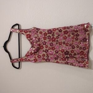 Cider Floral Sequin Mini Dress Size Small  NWT